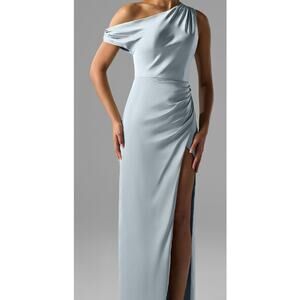 AW BRIDAL 8 M baby blue bridesmaid Rhianna prom party gala maxi dress NEW B116